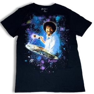 Bob Ross Black Galaxy Medium T Shirt